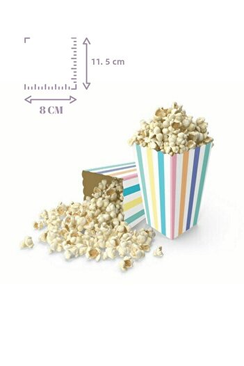 Bunloon Colorful Striped Popcorn Box Set – for Parties and Events, 8 Pack