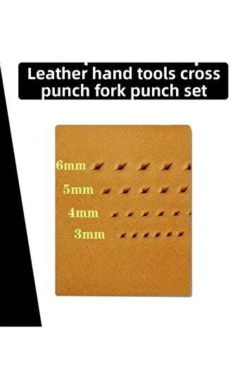 Dopar Cross Punch Fork Puncher 4 Pieces 3 mm Leather Hand Tools