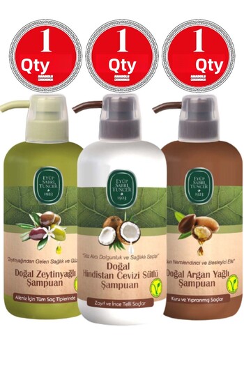 Eyüp Sabri Tuncer Natural Olive Oil Shampoo + Argan Oil + Coconut Milk 600 ml