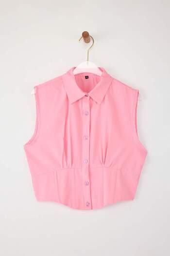 Trendyol Collection Pink Sleeveless Shirt Twoss25Go00174