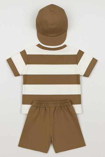 ZİMBOO Boy's Hat and Striped 3-Piece Set