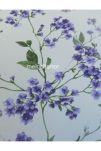 MİRELLA Dekorama Thick Fiber Lining Non-Slip Pink Lilac Redbud Flower Pvc Oilcloth Tablecloth
