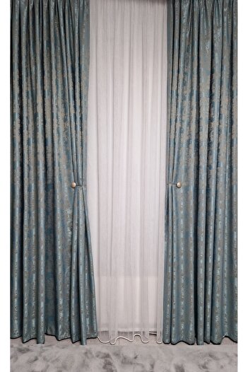 Perdelenoi by Igni Comex Turquoise Sand Curtain 2 Pcs