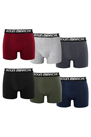 BOUN MARCHE Ανδρικό Boxer Lycra Premium Κουτί 6 τεμαχίων JONES
