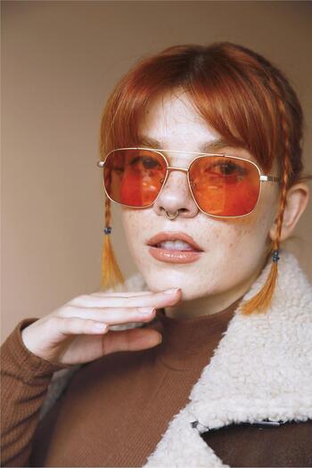 Bilge Karga Gregor Gold Orange Sunglasses