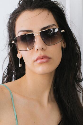 Bilge Karga Cubbal Gold Green Gradient Sunglasses
