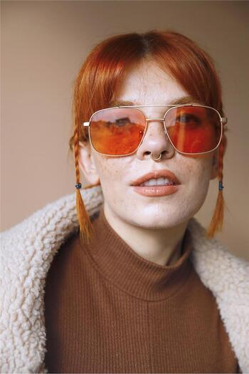 Bilge Karga Gregor Gold Orange Sunglasses