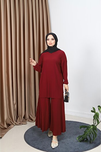 NİSUM MODA Pleated Trousers Set