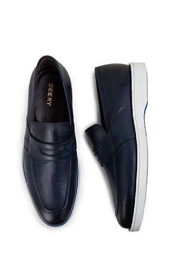 Deery Ανδρικά Loafer Παπούτσια από γνήσιο δέρμα μπλε