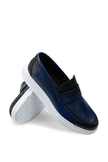 Deery Ανδρικό Loafer από γνήσιο δέρμα μπλε Comfort