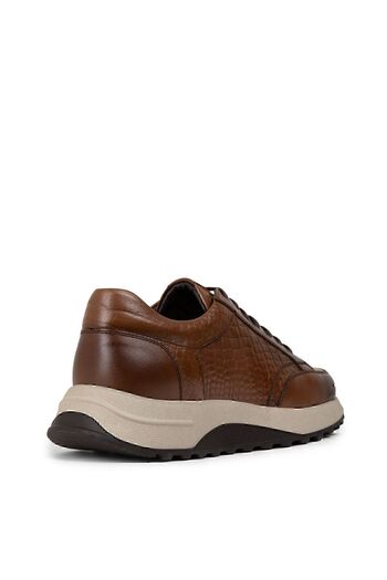 Deery Genuine Leather Tan Color Men's Sneakers