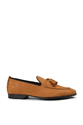Deery Genuine Nubuck Tan Men's Loafer Shoes