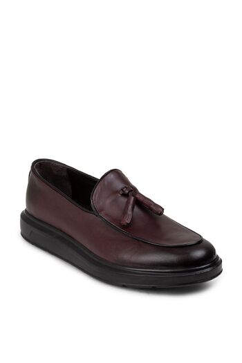Deery Чоловічі мокасини з натуральної шкіри бордового кольору Comfort