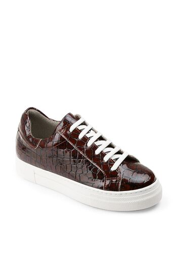 Deery Γνήσιο λουστρίνι καφέ sneaker γυναικεία παπούτσια