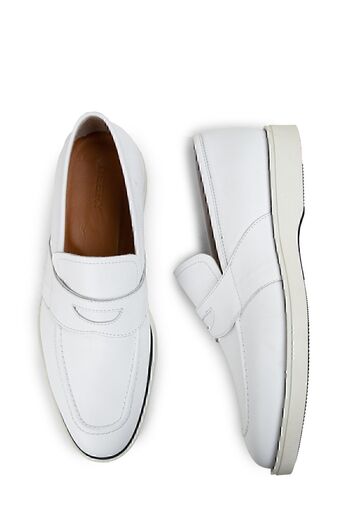 Deery Γνήσιο δέρμα Λευκά Ανδρικά Παπούτσια Loafer