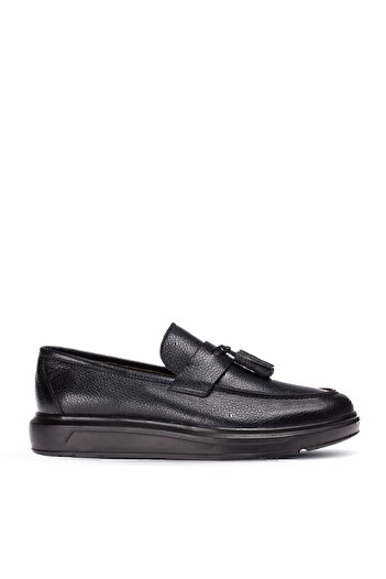 Deery Men's Navy Blue Genuine Leather Tassel Loafer