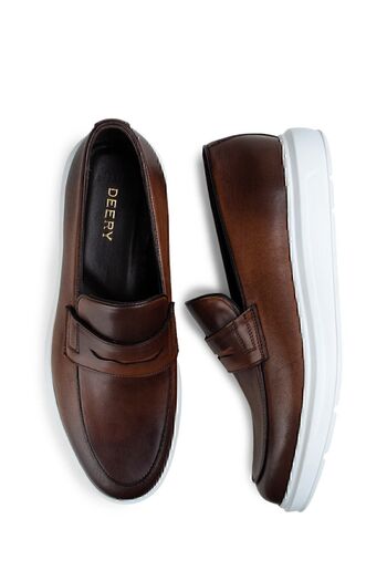 Deery Genuine Leather Tan Color Loafer Men's Shoes