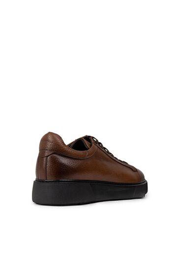 Deery Men's Sneakers - Genuine Leather, Tan Color