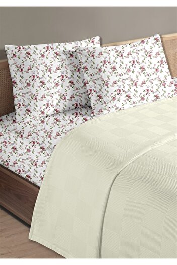 HomeBerry 100% Cotton Lidia Cream Single Pique Set 160 X 230 cm