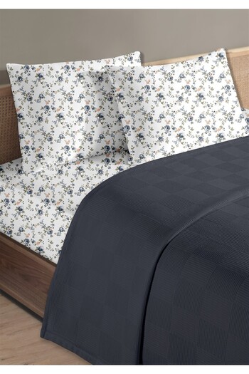 HomeBerry 100% Cotton Lidia Navy Blue Single Pique Set 160 X 230 cm