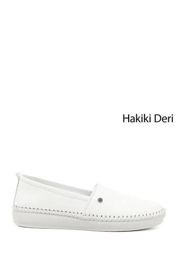 GÖNDERİ(R) Women/Girls White Genuine Leather Comfort Shoes