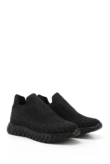 GÖNDERİ(R) Women/Girls Black Knitwear Comfort Sneaker with Stone Memory Foam Soles