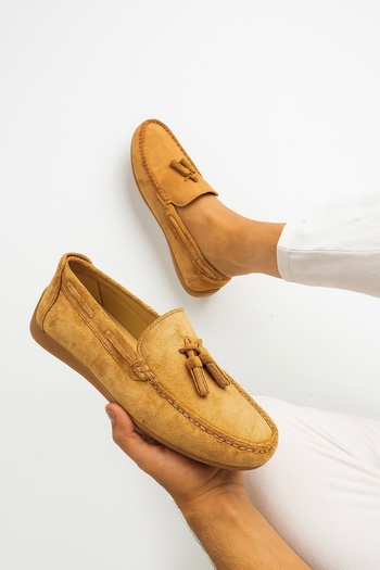 Safari Ayakkabı Lisona Men's Tasseled Genuine Leather Suede Loafer