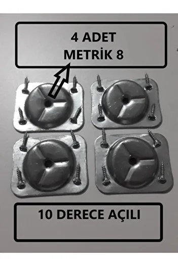 HAMADEX Angled Metal Connecting Apparatus (M8 Screw Thread) 4 Pieces Furniture, Table, Chair, Coffee Table Assembly