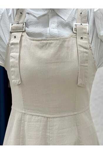 MİHRA STORE Celia Sulfide Gabardine Gilet-BN4289 Πέτρα