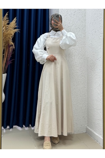 MİHRA STORE Celia Sulfide Gabardine Gilet-BN4289 Πέτρα