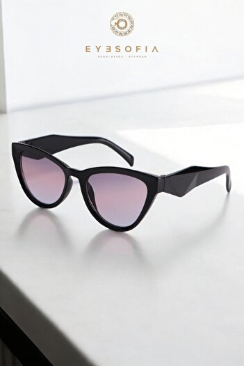 Eyesofia Tascono Unisex Black Lilac Gradient Glass Sunglasses