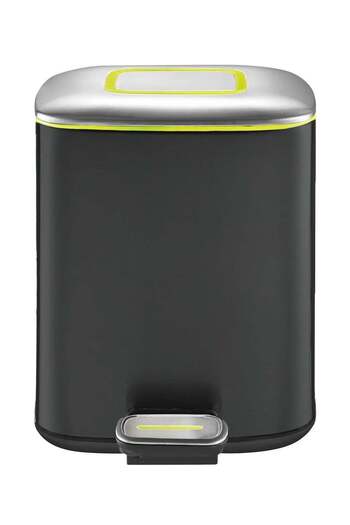 EKO Regent 6l Pedal Bin – Charcoal Black, Soft-close Lid, Brushed Stainless Steel, Fingerprint-resistant