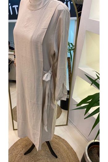 Invee INVEE MODAL DRESS BELTED CREAM 6958