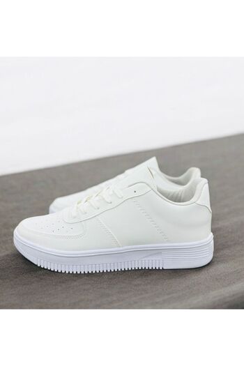 KANTEX Anatomical Flexible Sole Daily Lace-Up White Sports Shoes Ergonomic Comfortable Breathable Soft035
