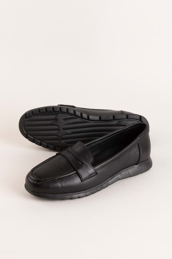 Gondol Γυναικείο Γνήσιο Δερμάτινο Φτερό Ελαφρύ Loafer Usl.2027 Μαύρο