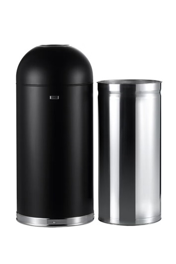EKO Eternal Series 30l Open-top Trash Bin – Matte Black Stainless Steel, Fingerprint-resistant Finish