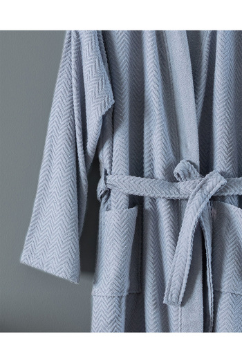 Madame Coco Halat de baie pentru bărbați Nicola Kimono 100% bumbac - albastru