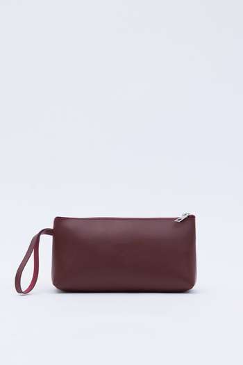 Shanta Claret Red D11 Single Zipper Compartment Short Strap Makeup and Travel Bag