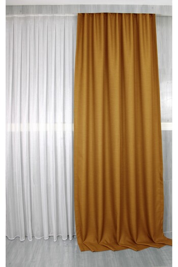 MebelPort Curtain Λινό φόντο Κατάλληλο για ρουστίκ και κορνίζα Ευθεία φύτευση