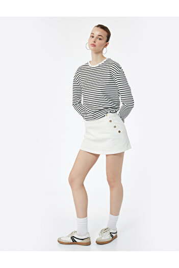 Koton Long Sleeve Crew Neck Striped T-Shirt