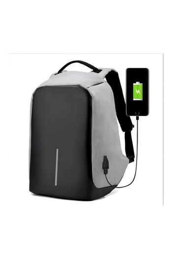 Generic Anti Theft Series Laptop Backpack With USB Charging Port Grey/Black