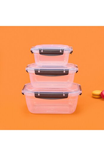 Qs Plastik Rectangular Leakproof Ziplock Storage Container - Smoked