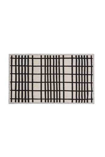 Evidea Soft Roger 2-Piece Bath Mat - Ecru / Black - 60X100 cm + 50X60 cm