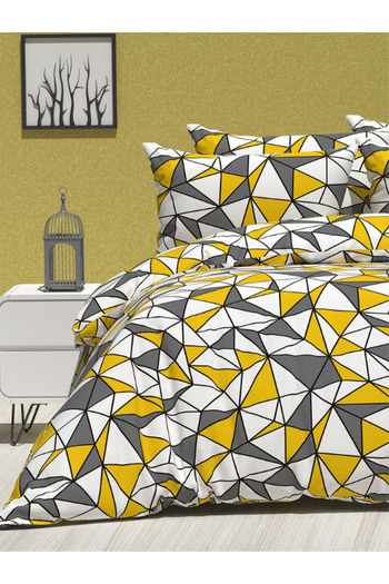Faiend Cotton Double Duvet Cover Set with Fade-Resistant Anti-Fluffy Fitted Sheets