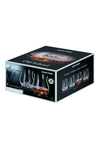 MAISON FORINE Set Of 4 Whisky Glasses 390ml, Old School
