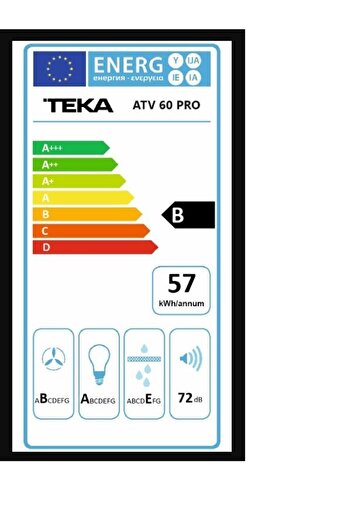 Teka Atv 60 Pro St 60 Cm. Gri Cam Duvar Tipi Davlumbaz