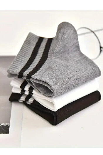 Esinti 12 Pairs Men's Women's Ankle Length Summer Booties Socks – Cotton, Striped Patterned, Thin Socks Set