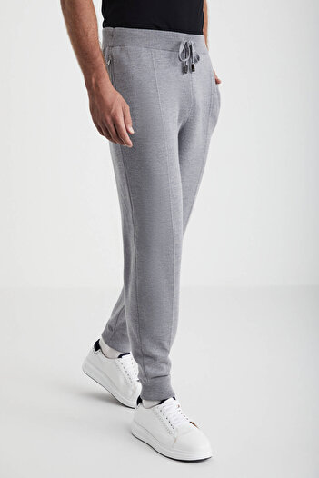 Hemington Açık Gri Merino Yün Activewear Triko Pantolon
