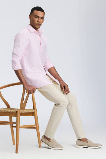 Hemington Pure Cotton Pink Striped Oxford Shirt