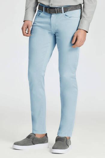 Hemington Slim Fit 5 Pocket Sky Blue Chino Trousers